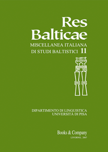 Copertina di `Res Balticae 11´